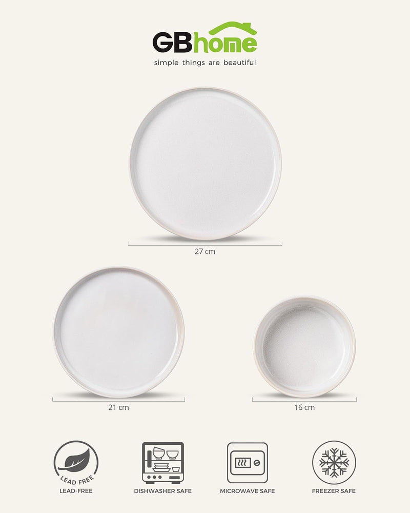 Stoneware Dinner Sets for 6 People 18 Pieces