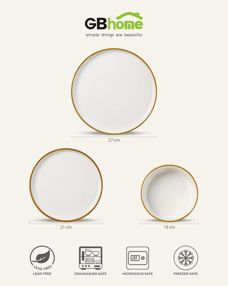 Stoneware Dinner Sets for 6 People 18 Pieces
