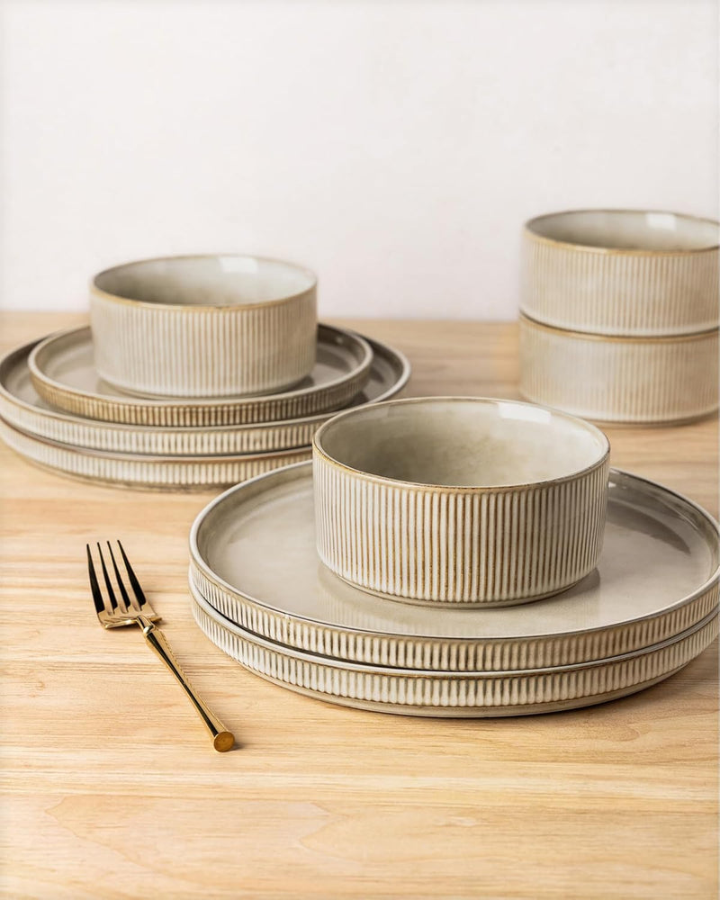 Stoneware Dinner Sets for 6 People 18 Pieces