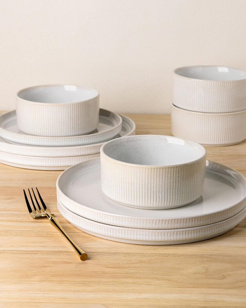 Stoneware Dinner Sets for 6 People 18 Pieces