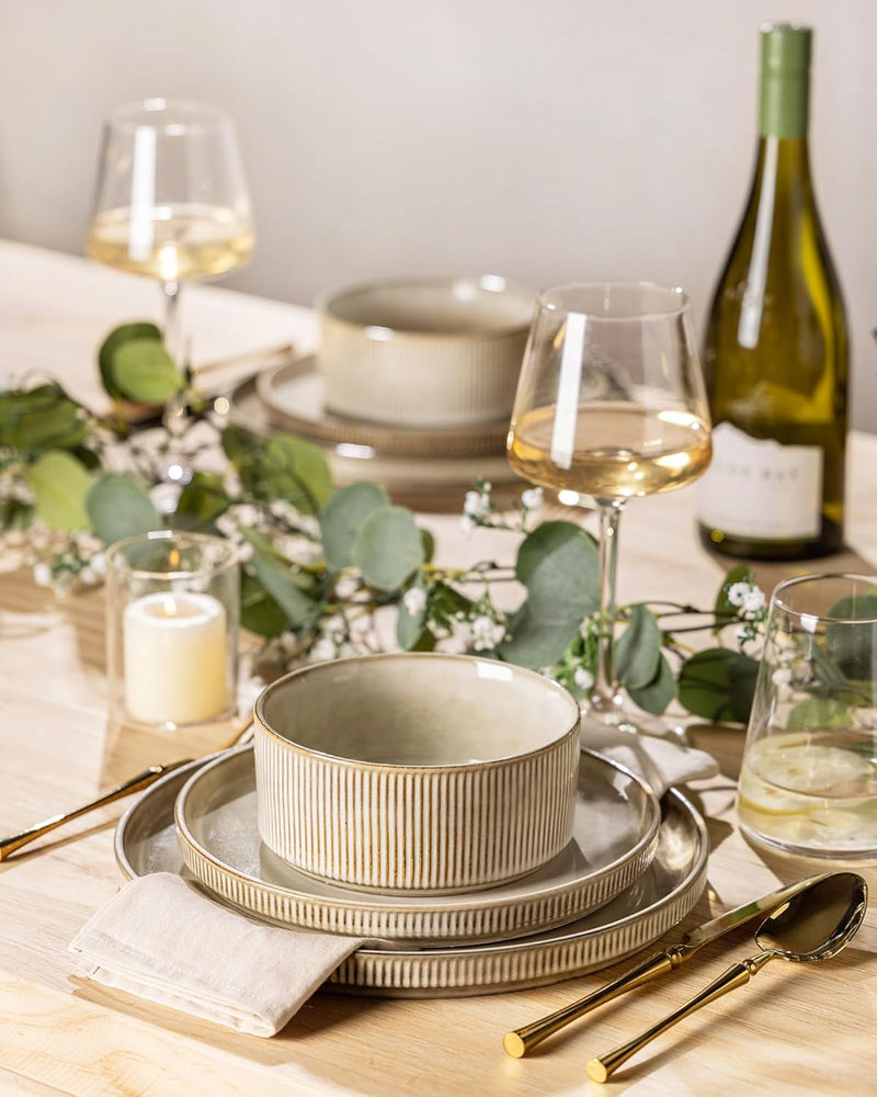 Stoneware Dinner Sets for 6 People 18 Pieces