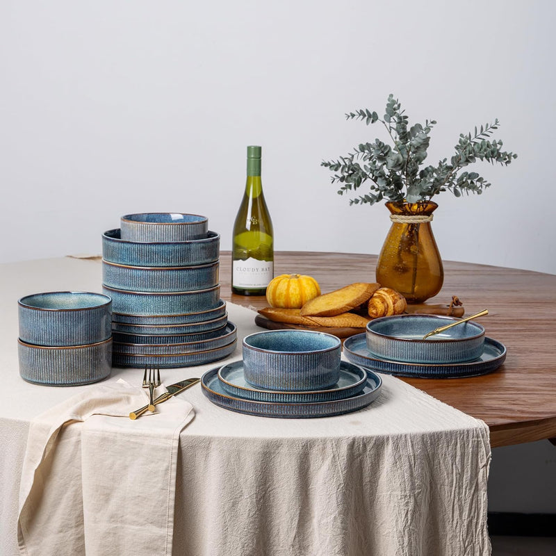 Stoneware Dinner Sets for 6 People 18 Pieces