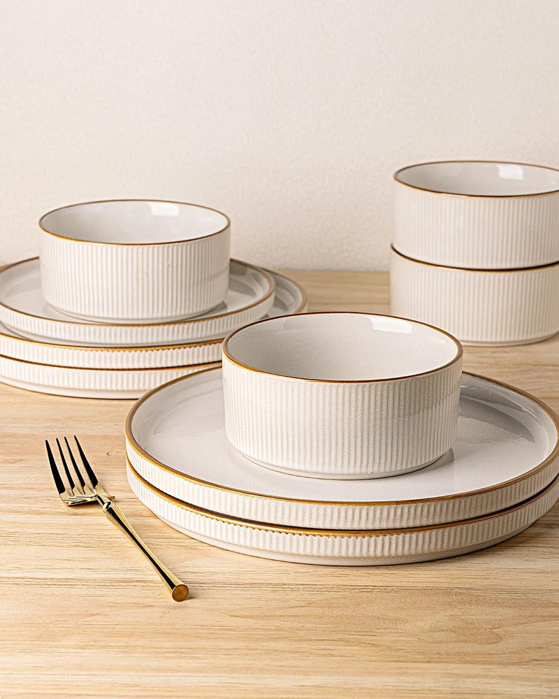 Stoneware Dinner Sets for 6 People 18 Pieces
