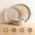 Stoneware Dinner Sets for 6 People 18 Pieces