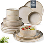 Stoneware Dinner Sets for 6 People 18 Pieces