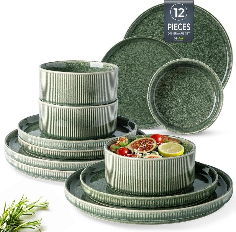 Stoneware Dinner Sets for 6 People 18 Pieces