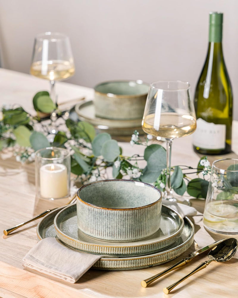 Stoneware Dinner Sets for 6 People 18 Pieces