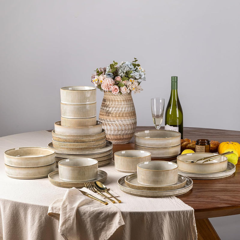 Stoneware Dinner Sets for 6 People 18 Pieces