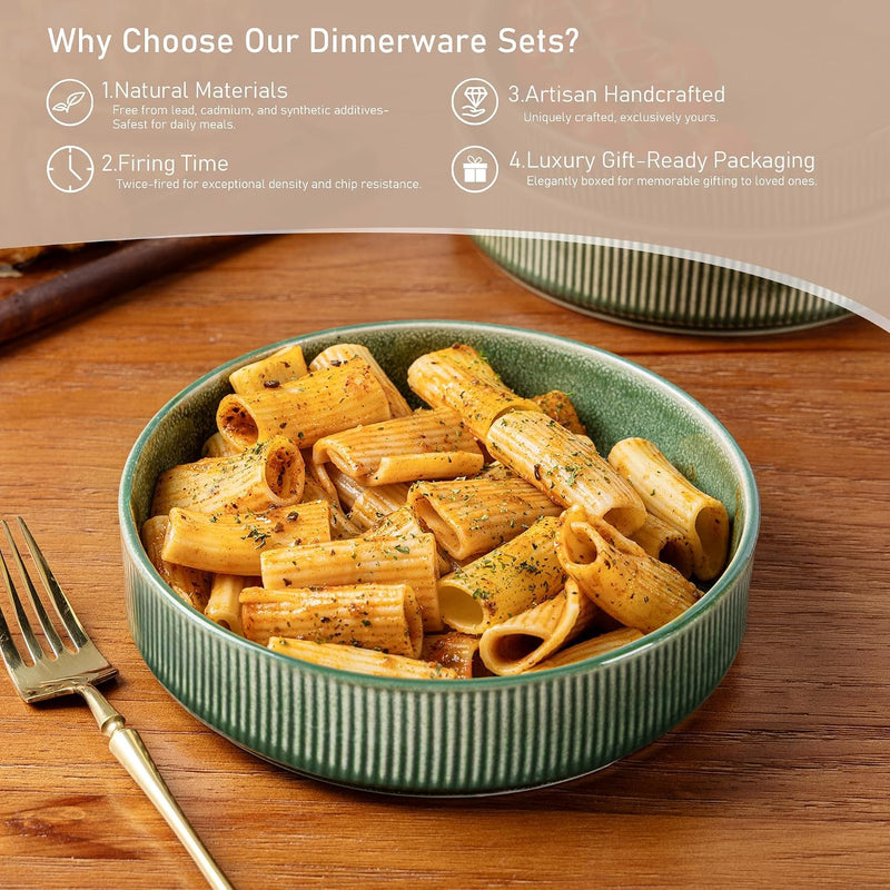 Stoneware Dinner Sets for 6 People 18 Pieces