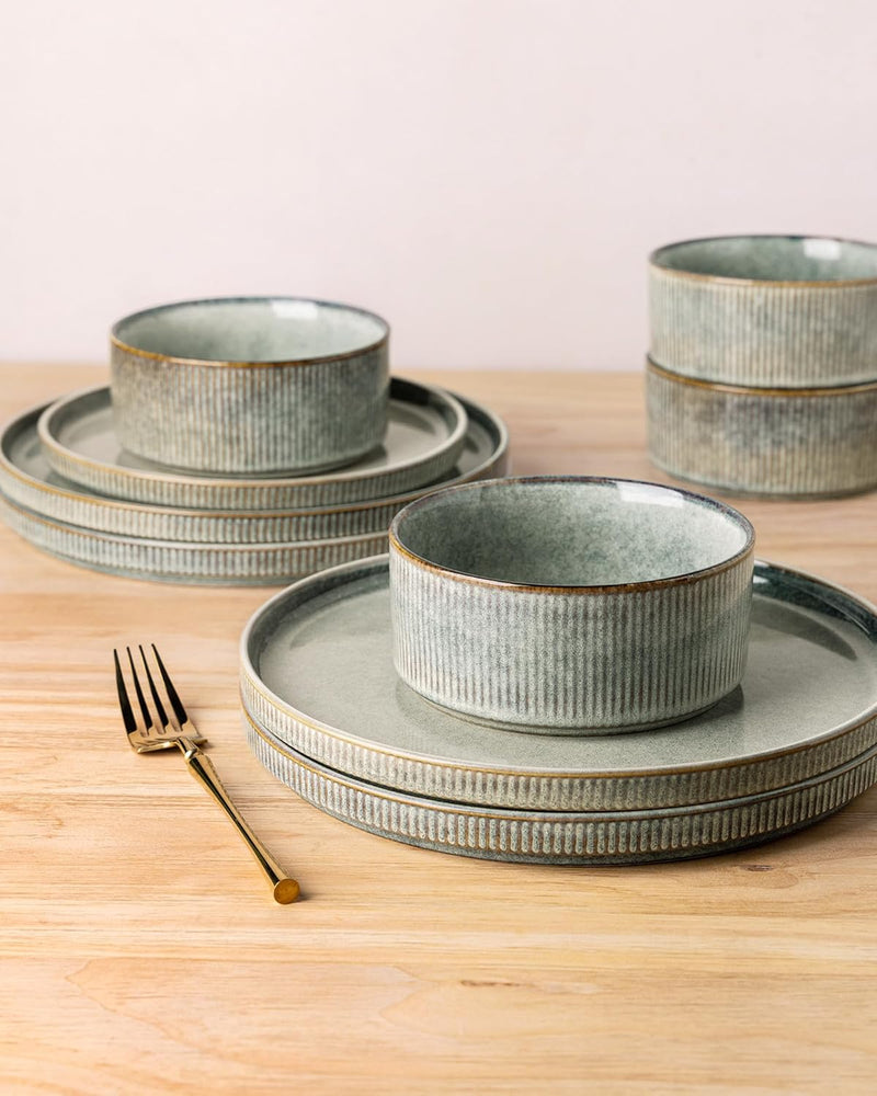 Stoneware Dinner Sets for 6 People 18 Pieces