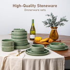 Stoneware Dinner Sets for 6 People 18 Pieces