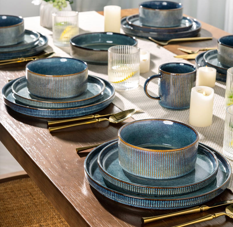 Stoneware Dinner Sets for 6 People 18 Pieces