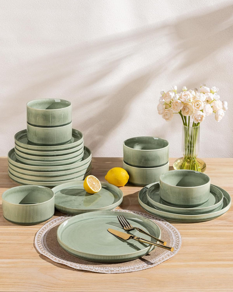 Stoneware Dinner Sets for 6 People 18 Pieces