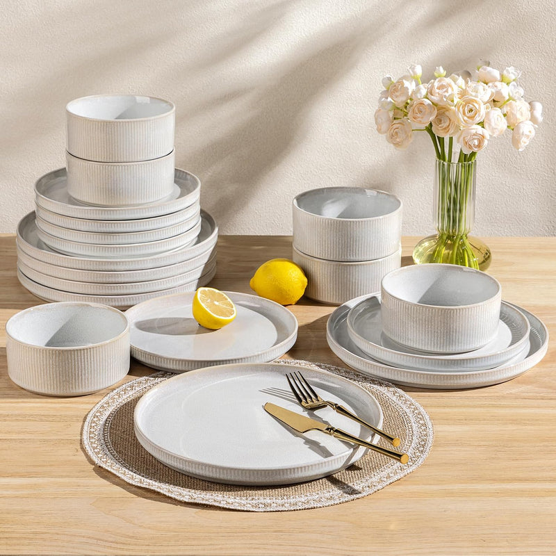 Stoneware Dinner Sets for 6 People 18 Pieces