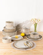 Stoneware Dinner Sets for 6 People 18 Pieces