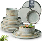 Stoneware Dinner Sets for 6 People 18 Pieces