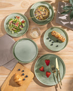 Stoneware Dinner Sets for 6 People 18 Pieces