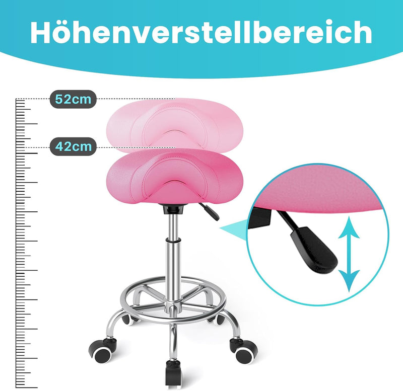 Stool Ergonomic Comfortable Rolling Chair with Wide Thick Seat