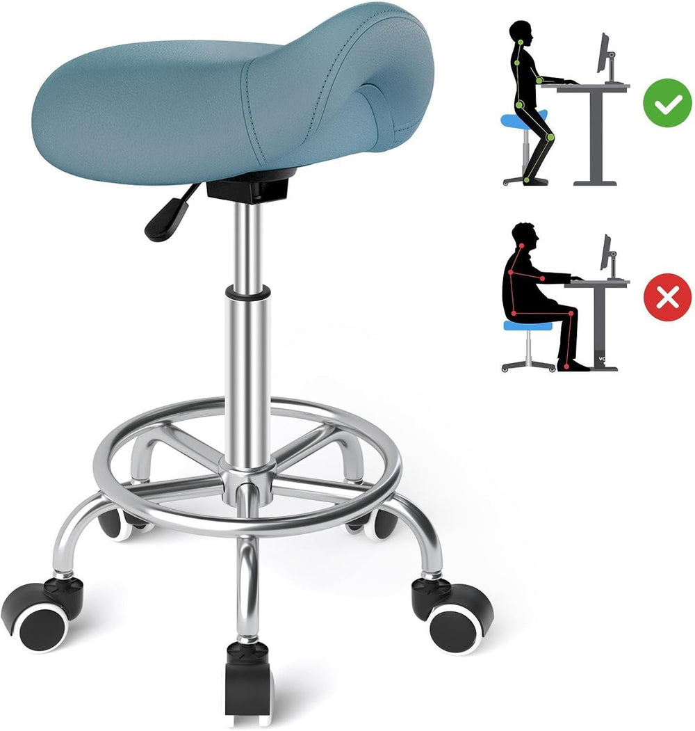 Stool Ergonomic Comfortable Rolling Chair with Wide Thick