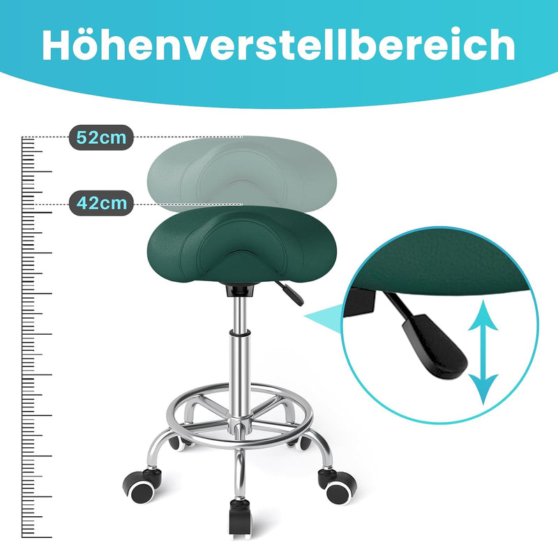Stool Ergonomic Comfortable Rolling Chair with Wide Thick
