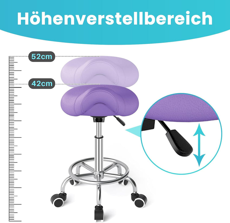 Stool Ergonomic Comfortable Rolling Chair with Wide Thick