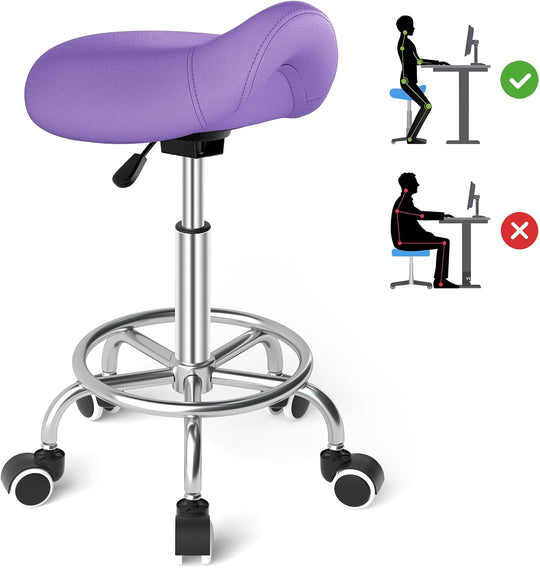 Stool Ergonomic Comfortable Rolling Chair with Wide Thick