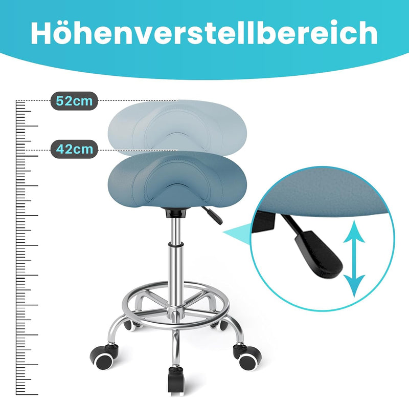 Stool Ergonomic Comfortable Rolling Chair with Wide Thick