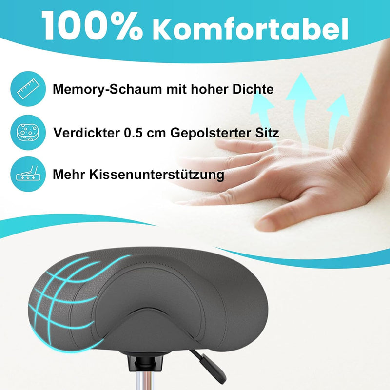 Stool Ergonomic Comfortable Rolling Chair with Wide Thick Seat
