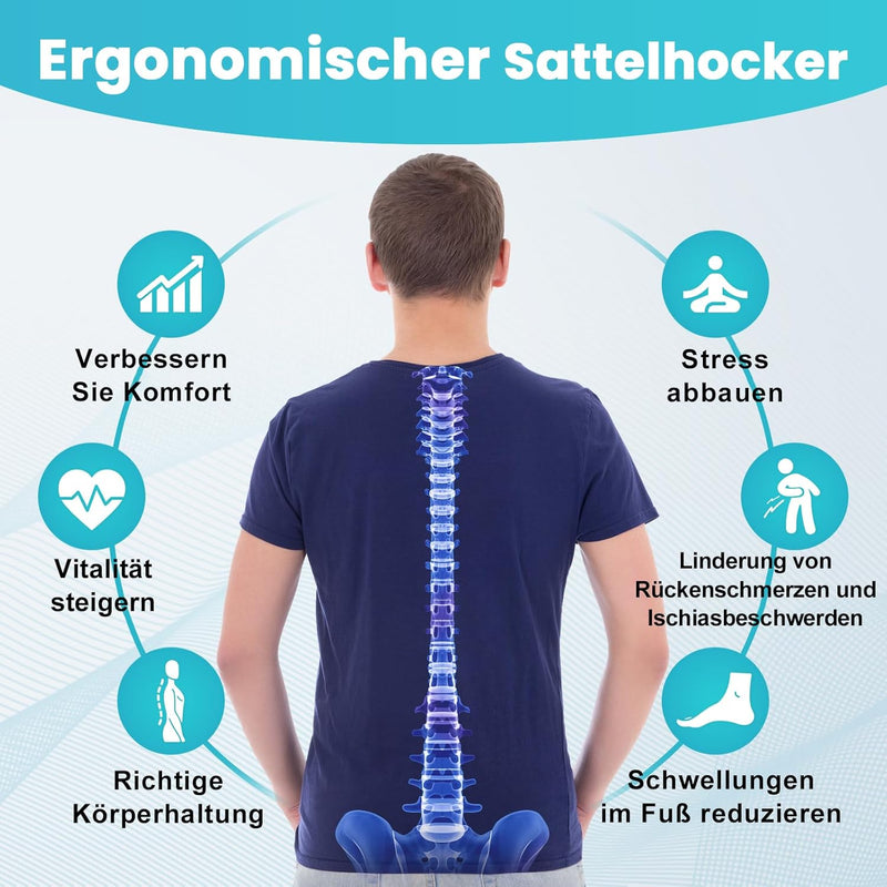 Stool Ergonomic Comfortable Rolling Chair with Wide Thick