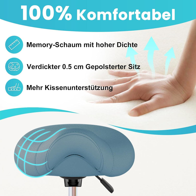 Stool Ergonomic Comfortable Rolling Chair with Wide Thick