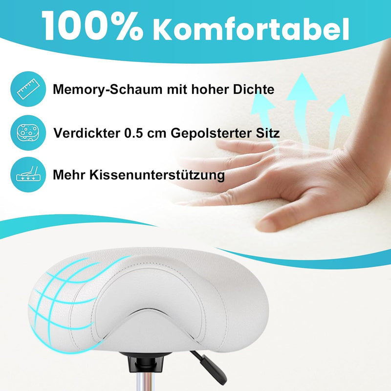 Stool Ergonomic Comfortable Rolling Chair with Wide Thick