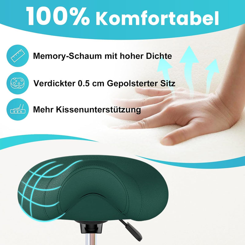Stool Ergonomic Comfortable Rolling Chair with Wide Thick Seat