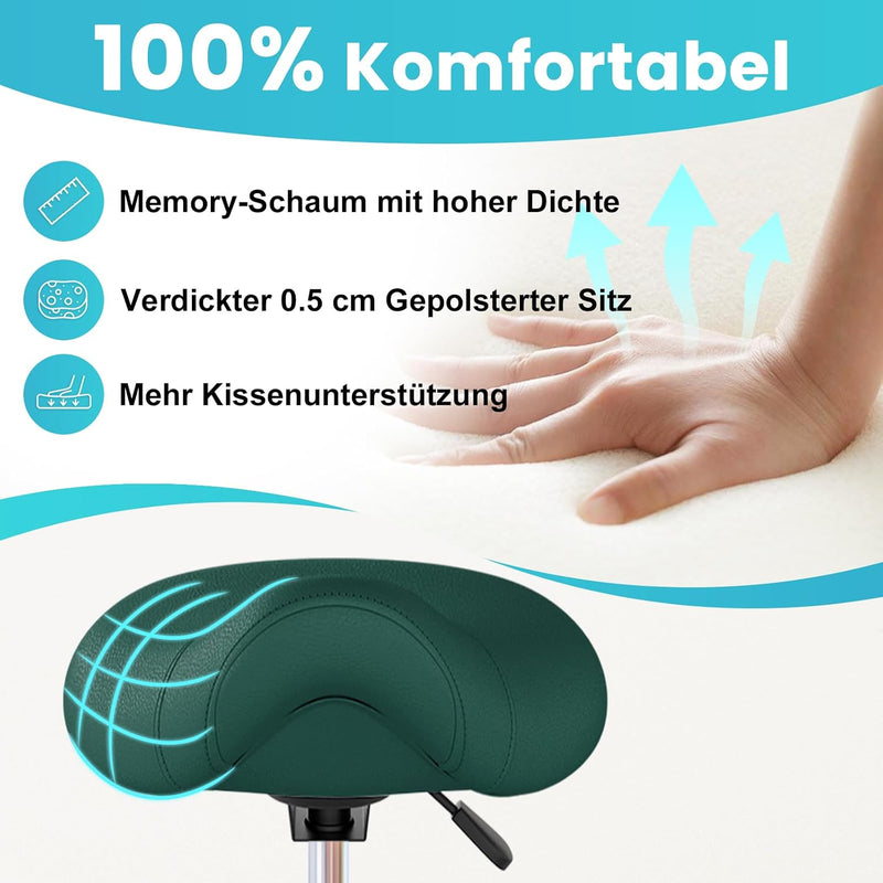 Stool Ergonomic Comfortable Rolling Chair with Wide Thick