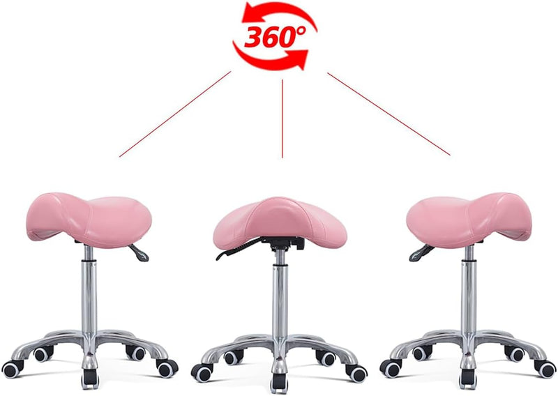 Saddle Stool Massage Rolling Work Chair for Beauty