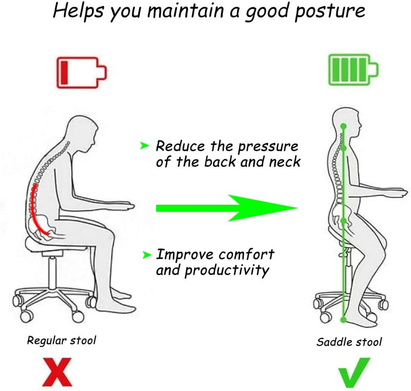 Saddle Stool Massage Rolling Work Chair for Beauty