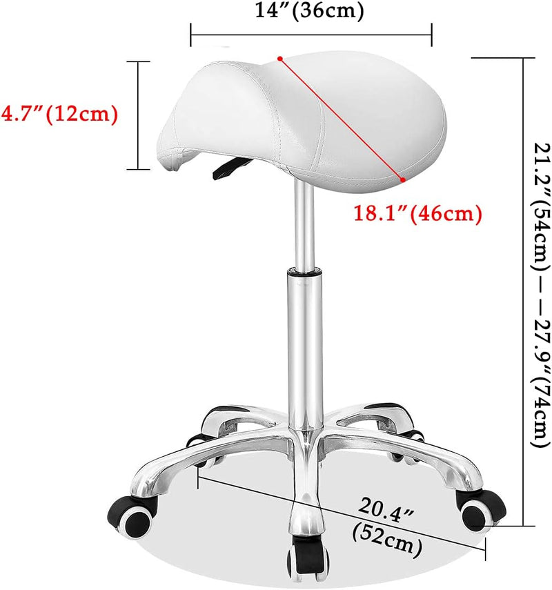 Saddle Stool Massage Rolling Work Chair for Beauty