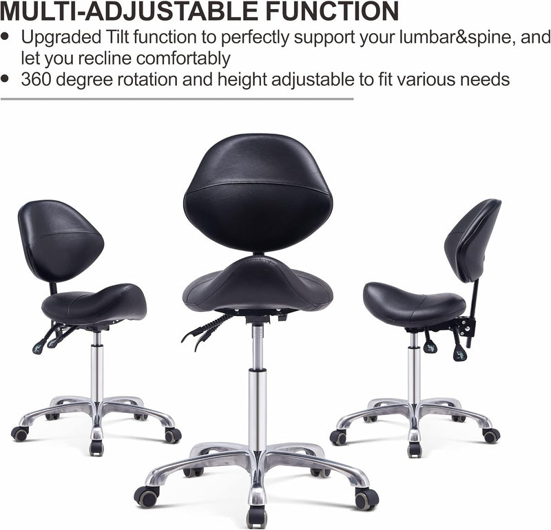 Saddle Stool Massage Swivel Chair for Beauty Tattoo