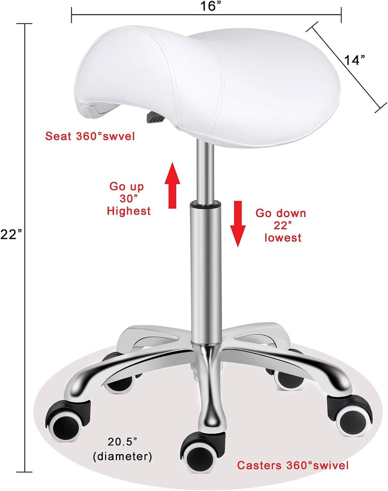 Stool Rolling Swivel Height Adjustable with Wheels