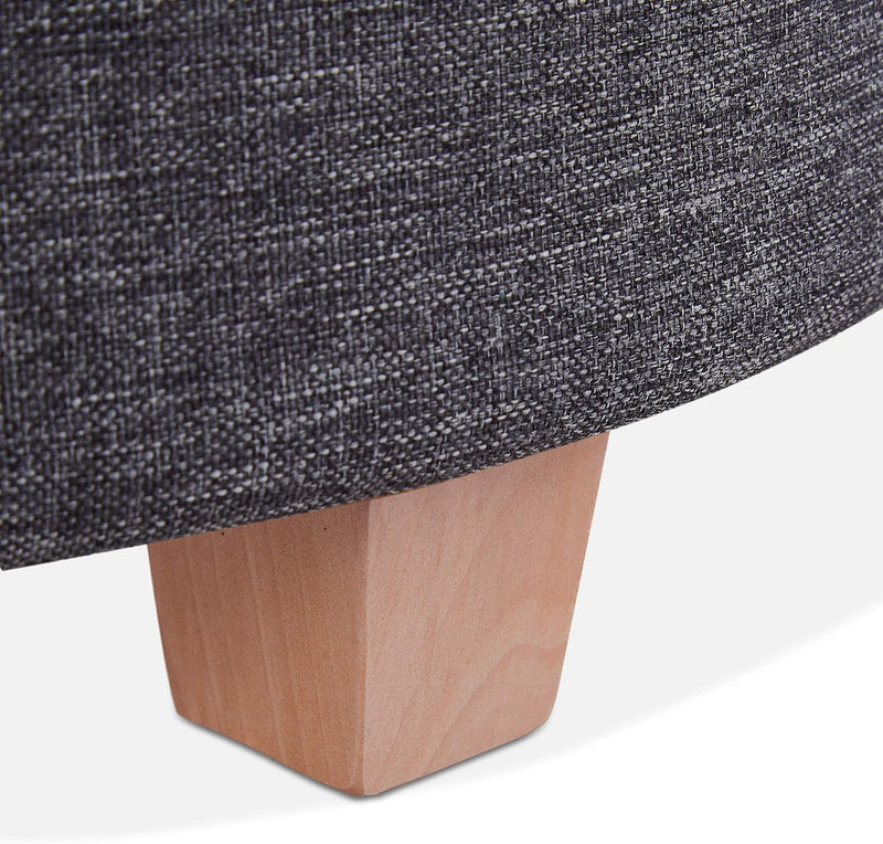 Stool with Storage Space Padded Seating Ottoman Footrest