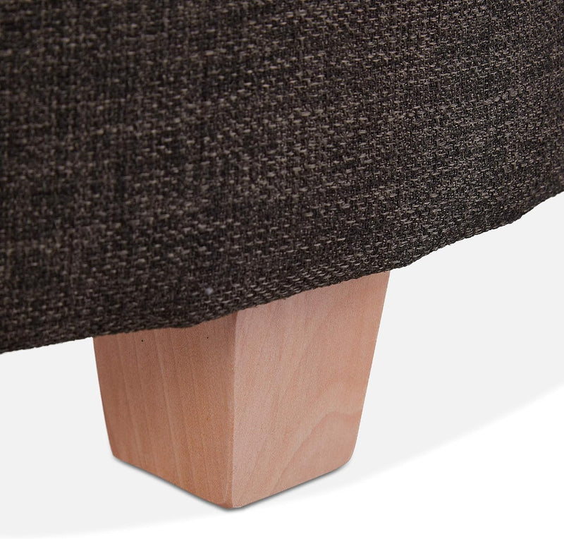 Stool with Storage Space Padded Seating Ottoman Footrest