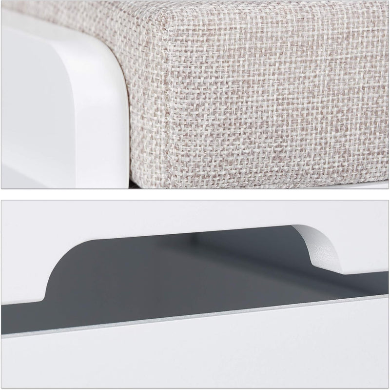 Storage Bench 2 Drawers Soft Cushion Hallway Furniture