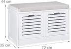Storage Bench 2 Drawers Soft Cushion Hallway Furniture