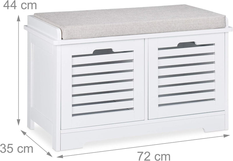 Storage Bench 2 Drawers Soft Cushion Hallway Furniture
