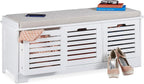 Storage Bench 3 Drawers Soft Seat Cushion Hallway