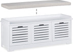 Storage Bench 3 Drawers Soft Seat Cushion Hallway
