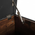 Storage Bench Upholstered Faux Leather Industrial Style