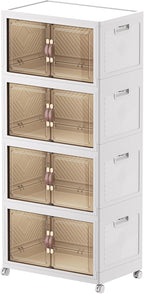 Storage Boxes with a Lid 4-Piece Large Collapsible