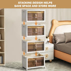 Storage Boxes with a Lid 4-Piece Large Collapsible