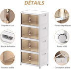 Storage Boxes with a Lid 4-Piece Large Collapsible