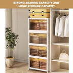 Storage Boxes with a Lid 4-Piece Large Collapsible